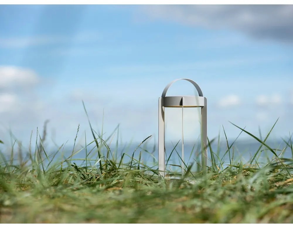 Felinar cu LED gri deschis cu USB (înălțime 30 cm) pentru exterior Firefly – Zone