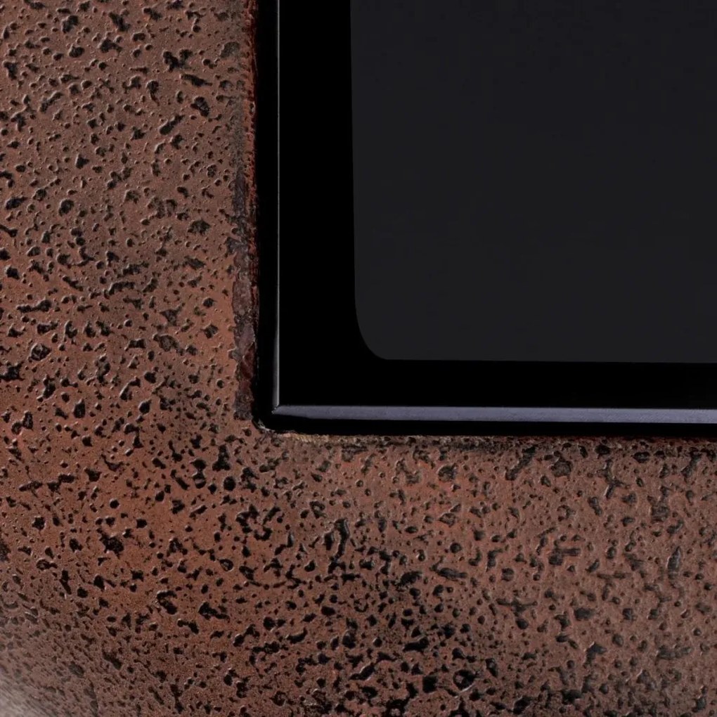 Masuta laterala LUX, Aluminiu Reciclat, Sticla Neagra, Quentin