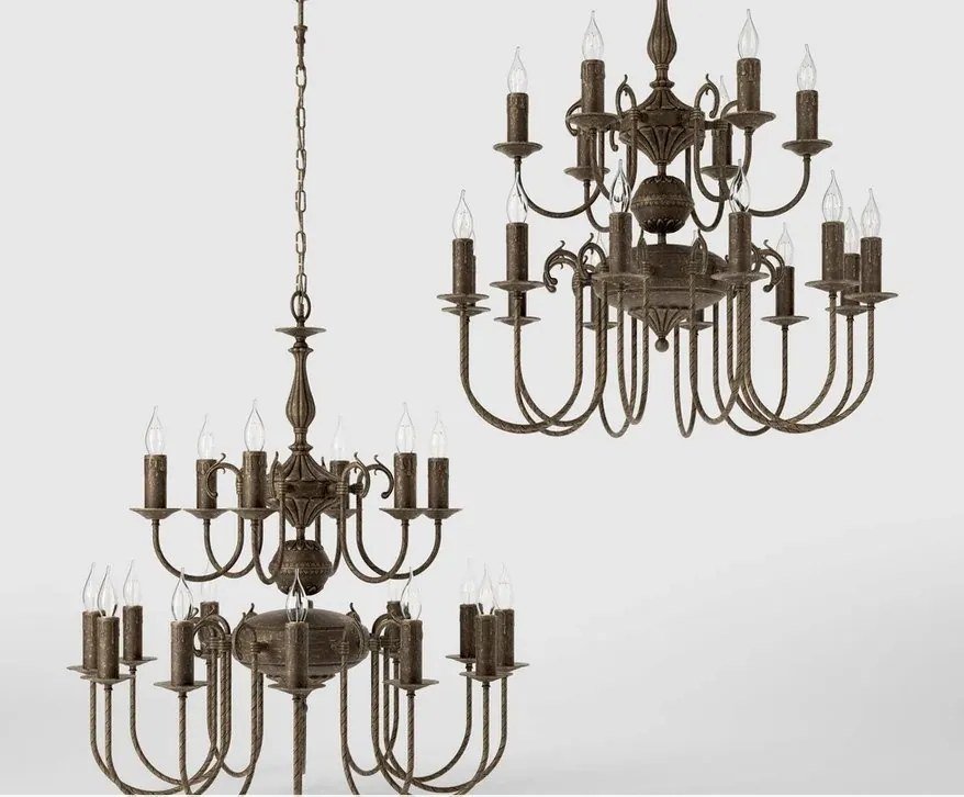 Candelabru 18 brate din alama stil clasic Petalo