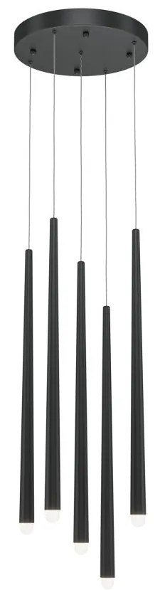 Lustra LED cu 5 pendule design modern Cascade negru
