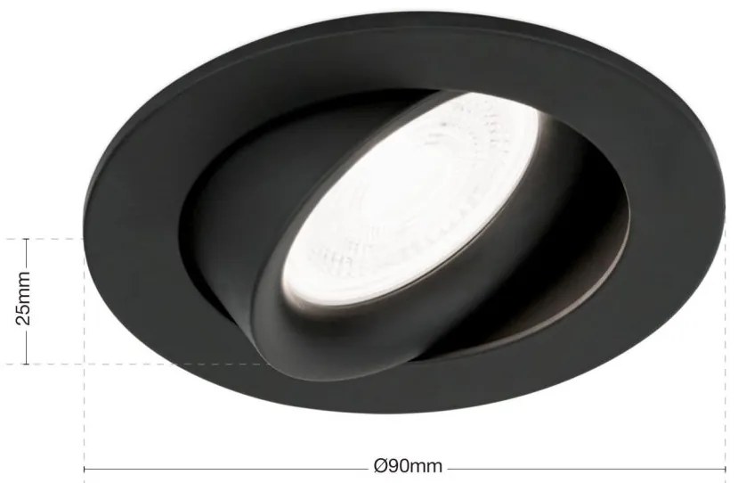 Spot incastrabil tavan directionabil CHOICE negru D-9cm