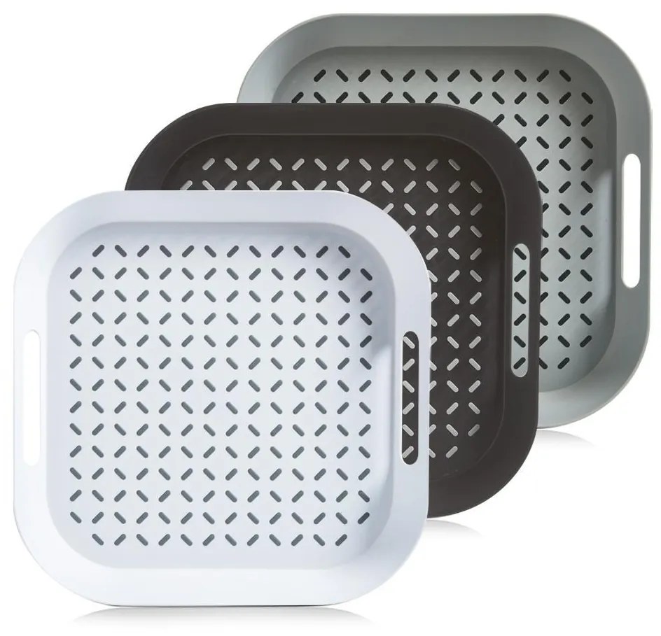 Tava pentru servire din plastic Try Alb, L34xl34xH4,3 cm