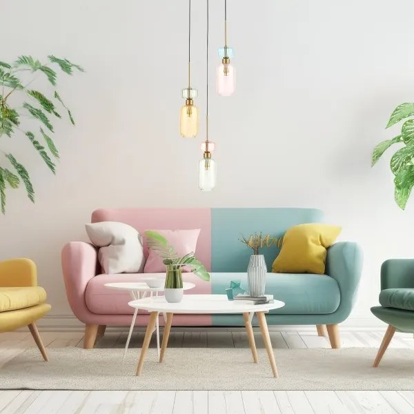 Lustră pe cablu MOLLY 3xE14/40W/230V d. 38 cm colorat