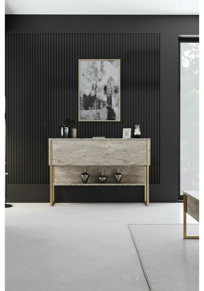 Comodă Luxe Travertine and Gold