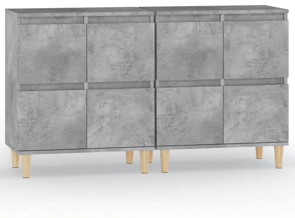3185755 vidaXL Dulapuri, 2 buc, gri beton, 60x35x70 cm, lemn prelucrat
