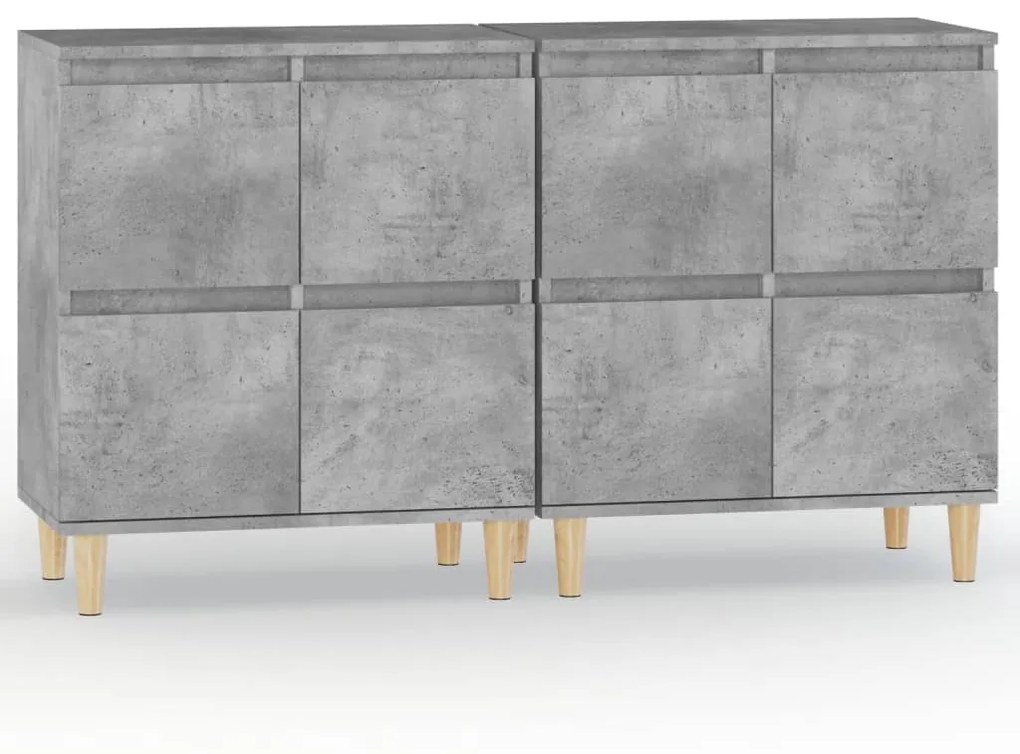 3185755 vidaXL Servante, 2 buc, gri beton, 60x35x70 cm, lemn prelucrat