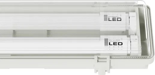 Corp de iluminat tehnic LED T8, 2 x soclu G13, 20 W, 230 V, 6500 K, 120 cm, IP65, alb