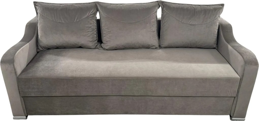 Canapea GIULIA extensibila, 3 locuri, cu lada de depozitare, catifea maro cappuccino , 220x100x80 Maro Cappuccino