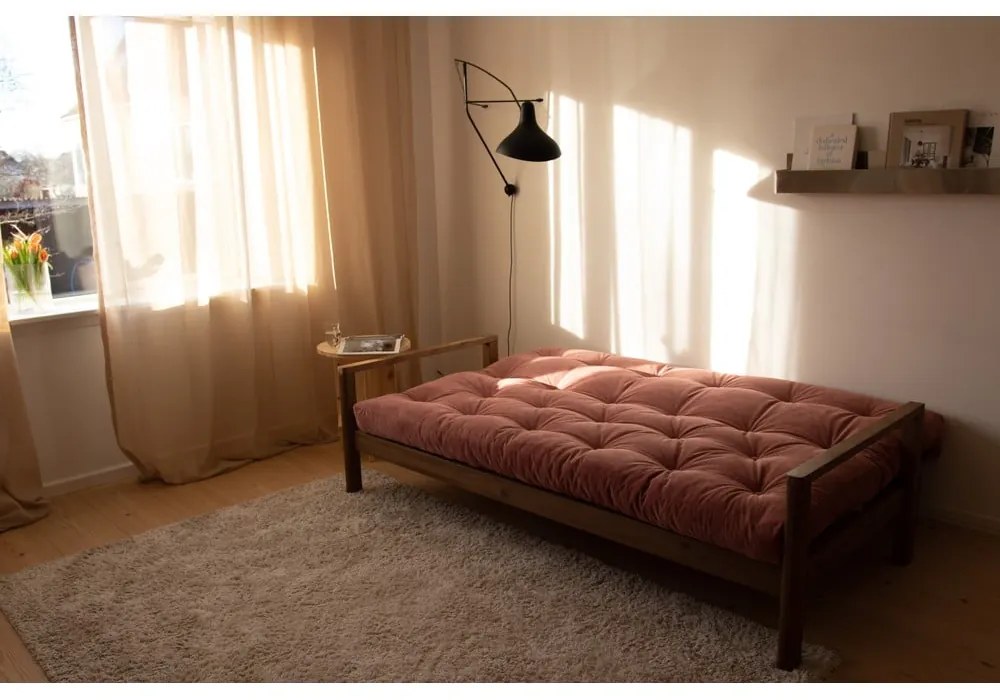 Canapea portocalie/maro extensibilă 205 cm Knob – Karup Design