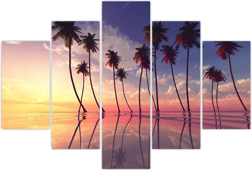Tablou cu palmieri deasupra mării (150x105 cm)