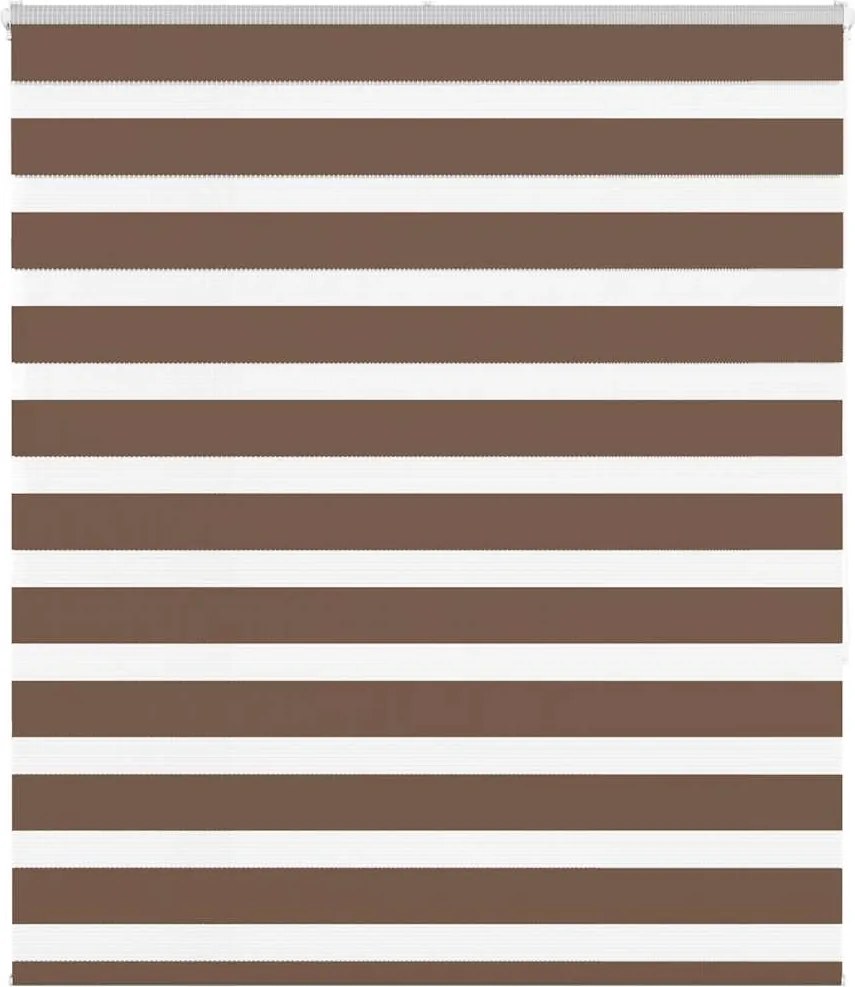 vidaXL Jaluzea tip zebra maro lățime țesătură 120,9 cm poliester