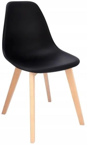 Scaun bucatarie/living, PP, lemn, negru, 46x52x82 cm, Ada