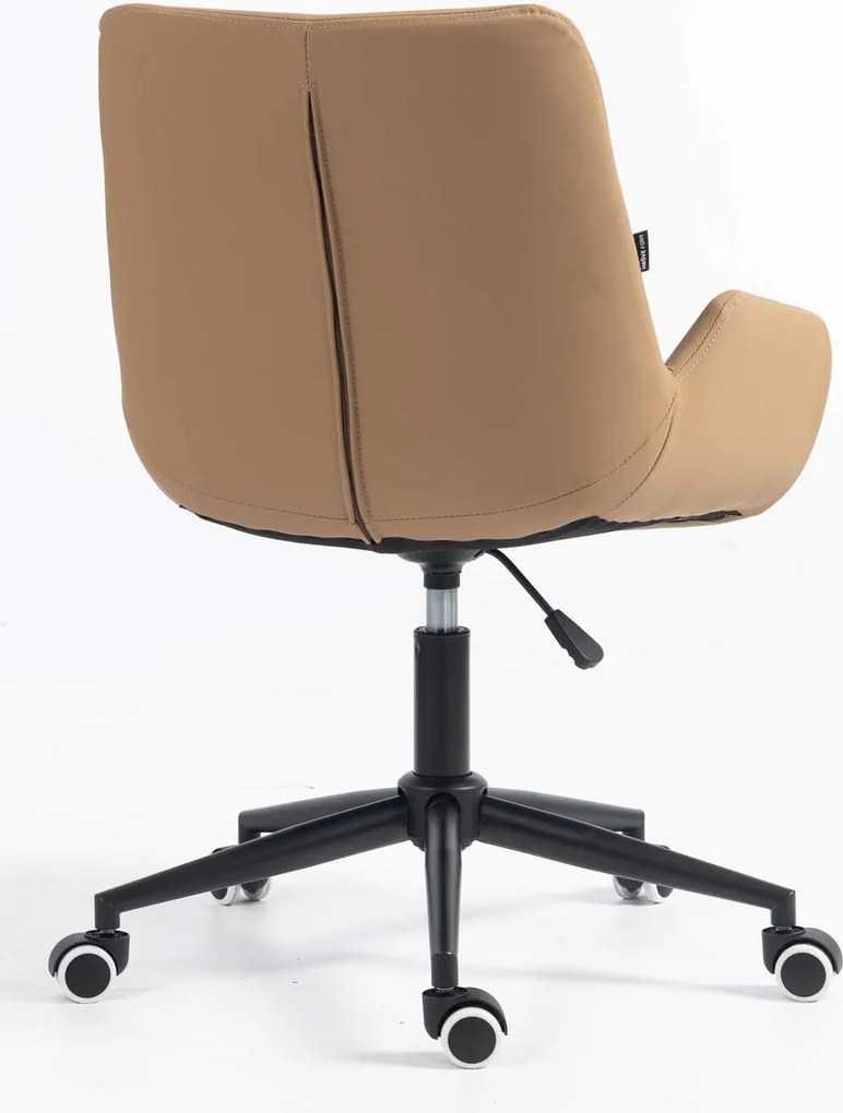 HR240K Scaun Carmel Piele Ecologica Premium Soft cu Bază Neagră