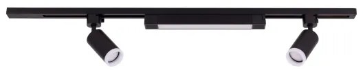 Spot LED pentru șină TRACER, 2xGU10/10W/230V + LED/20W, 1 m, negru