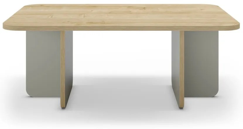 Măsuță de cafea verde-deschis/în culoare naturală cu blat cu aspect de lemn de stejar 56x100 cm Hillary – Marckeric