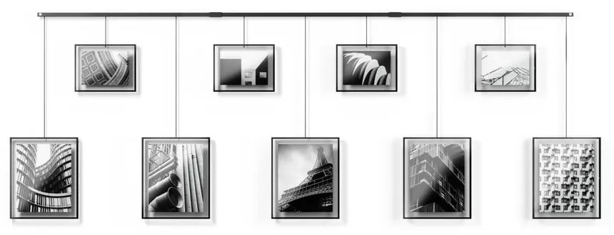 Rame negre de agățat 9 buc. din metal 223x77,5 cm Exhibit – Umbra