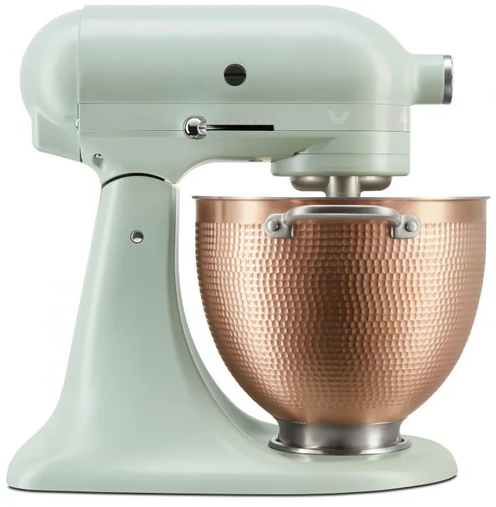 Mixer planetar KitchenAid Artisan Blossom Exclusive Design 5KSM180LEELB, 300W, 4.7L, Actionare directa, 10 viteze, Cap inclinat, Bol din cupru forjat, Verde deschis