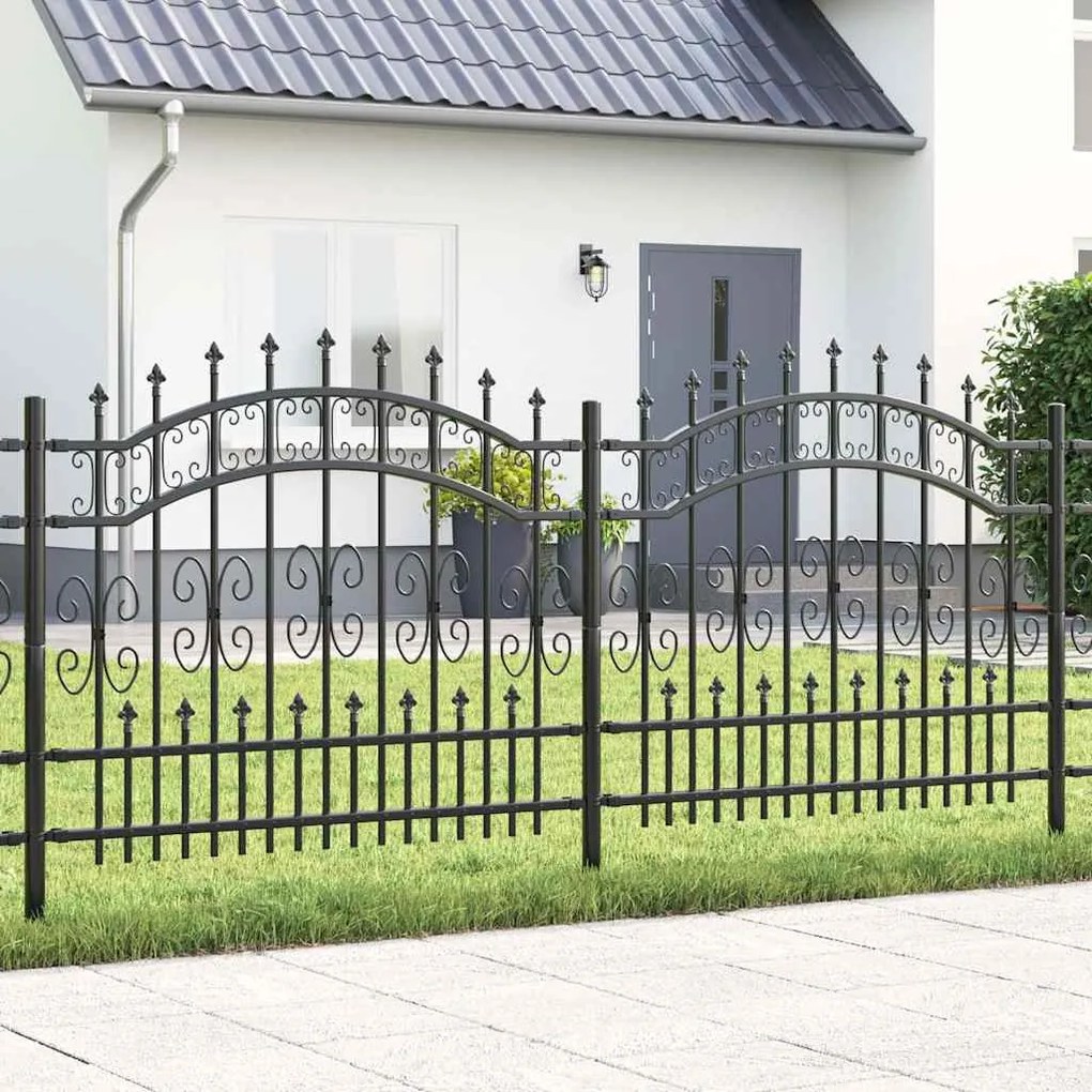 vidaXL Gard de Grădină Gri 240 x 140 cm Oțel vopsit în pulbere