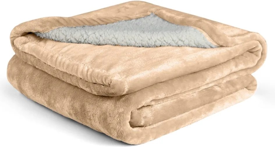 Pătură din microflanel cu imitație de mielușel