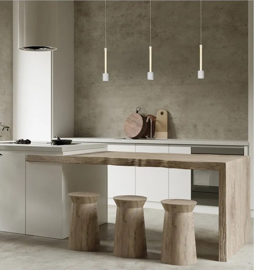 Lustra suspendata LED design minimalist FUGAZ alb MA-8946