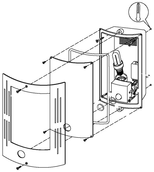 EGLO 88144 - Senzor Corp de iluminat perete exterior CITY 1xE27/15W