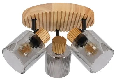 Brilagi - Lampă spot HYGGE 3xE14/15W/230V, lemn/fumuriu
