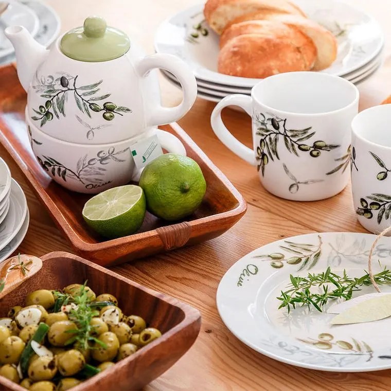BANQUET Banquet set farfurii din porţelan OLIVES 18 buc