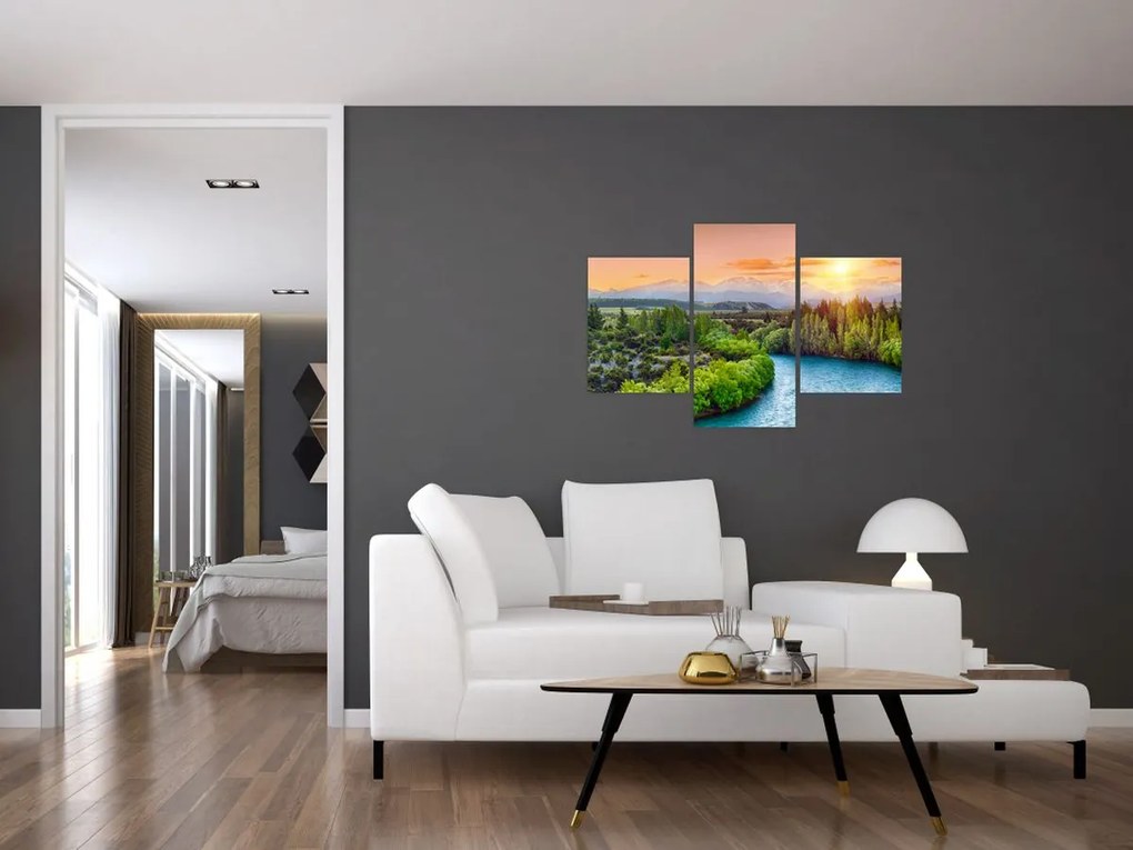 Tablou - Pădure peisaj montan (90x60 cm)