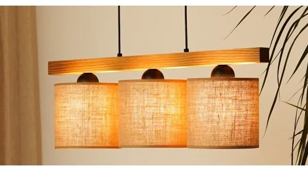 Lustră pe cablu Brilagi FOREST 3xE27/15W/230V pin/maro/negru