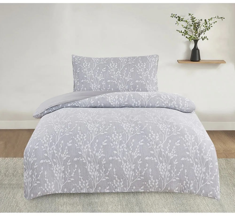 Lenjerie de pat gri din jacquard pentru pat de o persoană 140x200 cm Boston – My House