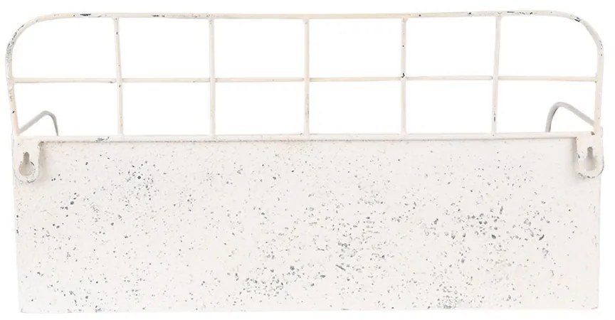 Raft de perete, alb, din metal, aspect vintage, Whiteshire