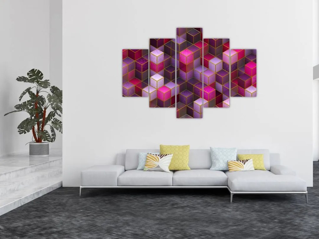 Tablou - Cuburi violet (150x105 cm)
