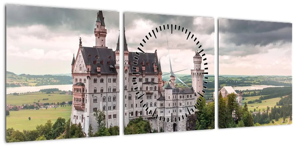 Tablou - Castelul pe stânci (cu ceas) (90x30 cm)