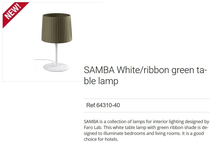 Veioza / Lampa de masa moderna design elegant SAMBA alb/verde 64310-40