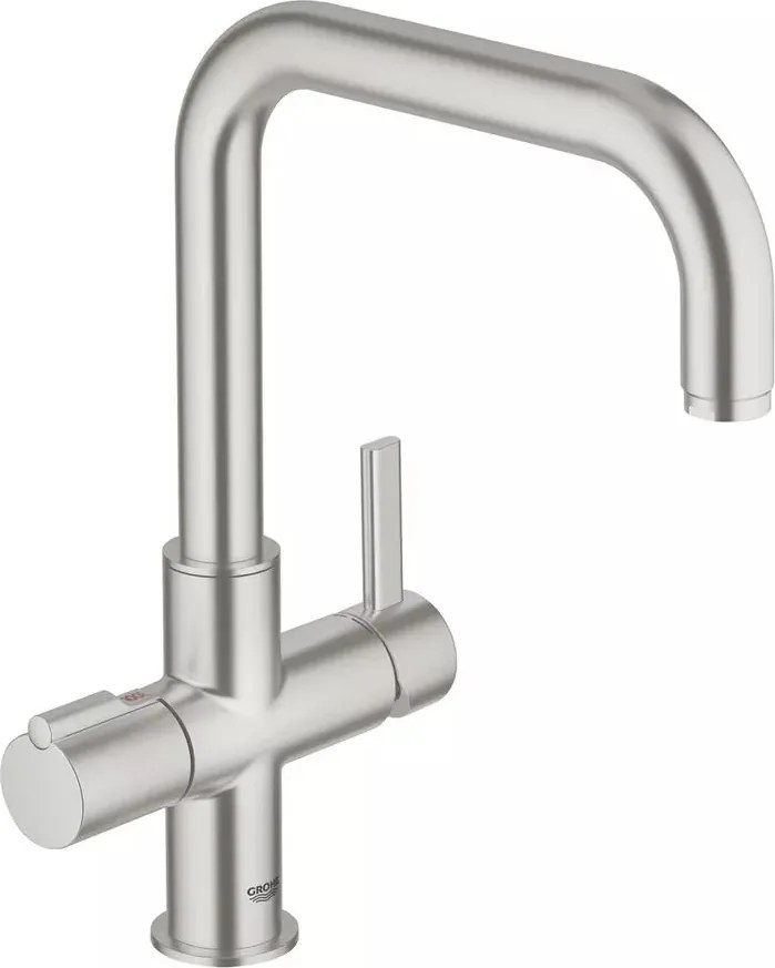Baterie bucatarie Grohe Red Duo crom periat Supersteel monocomanda