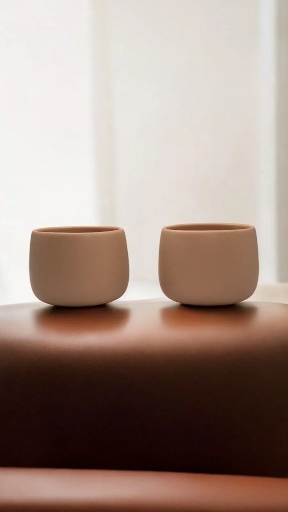 Pahar cafea NOVUM Margo Cappucino 330ml Flat White, Latte (Maro deschis Cacao cu Lapte)
