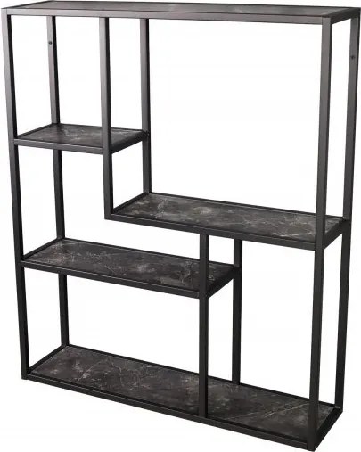 Raft de perete design industrial Slim Line 90cm, negru