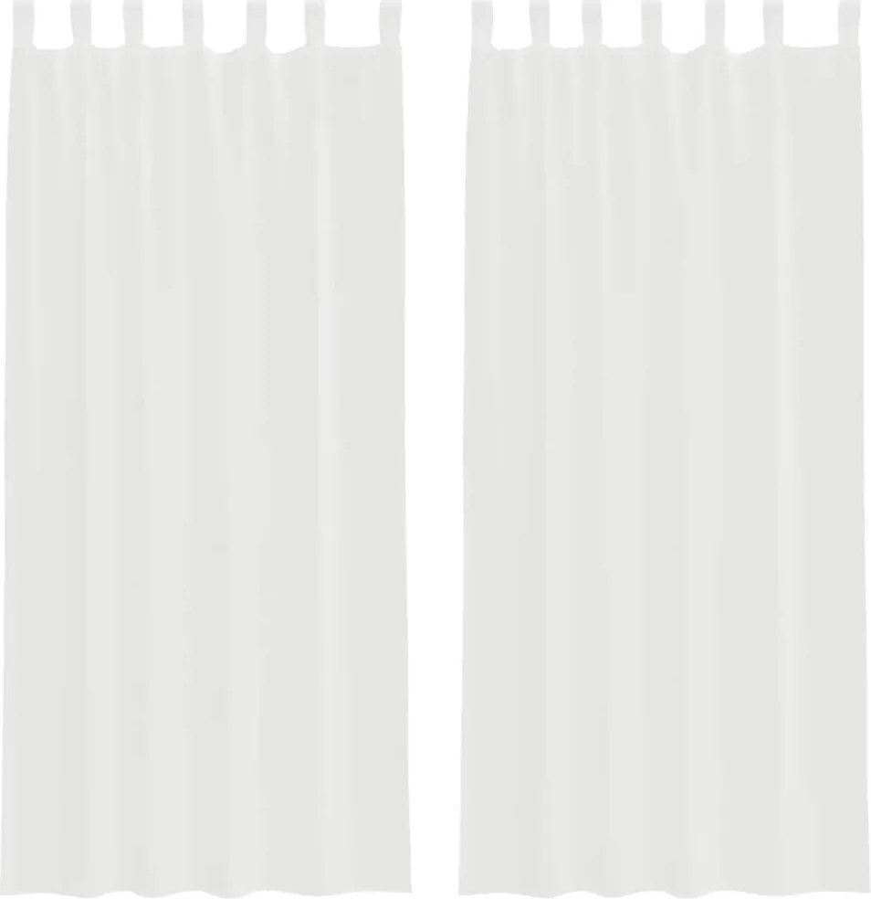vidaXL Perdele Voile cu Bucle 2 buc Alb 140x245 cm