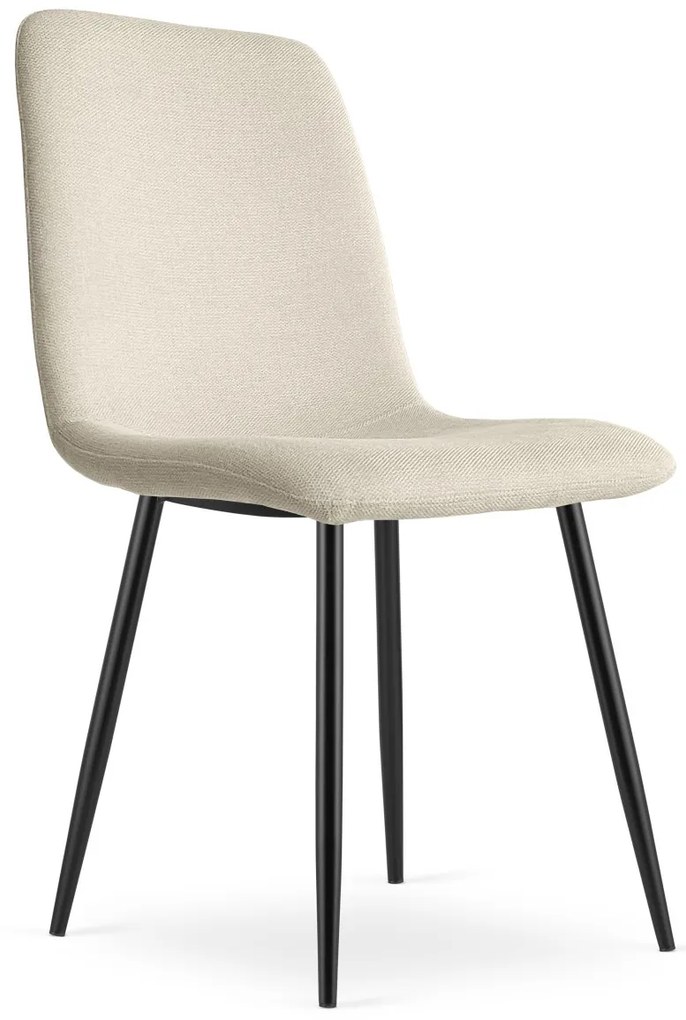 Set de masa 1 + 4, masa CITY 110x75 cm stejar artisan + scaun de masa crem RIFT cu picioare negre