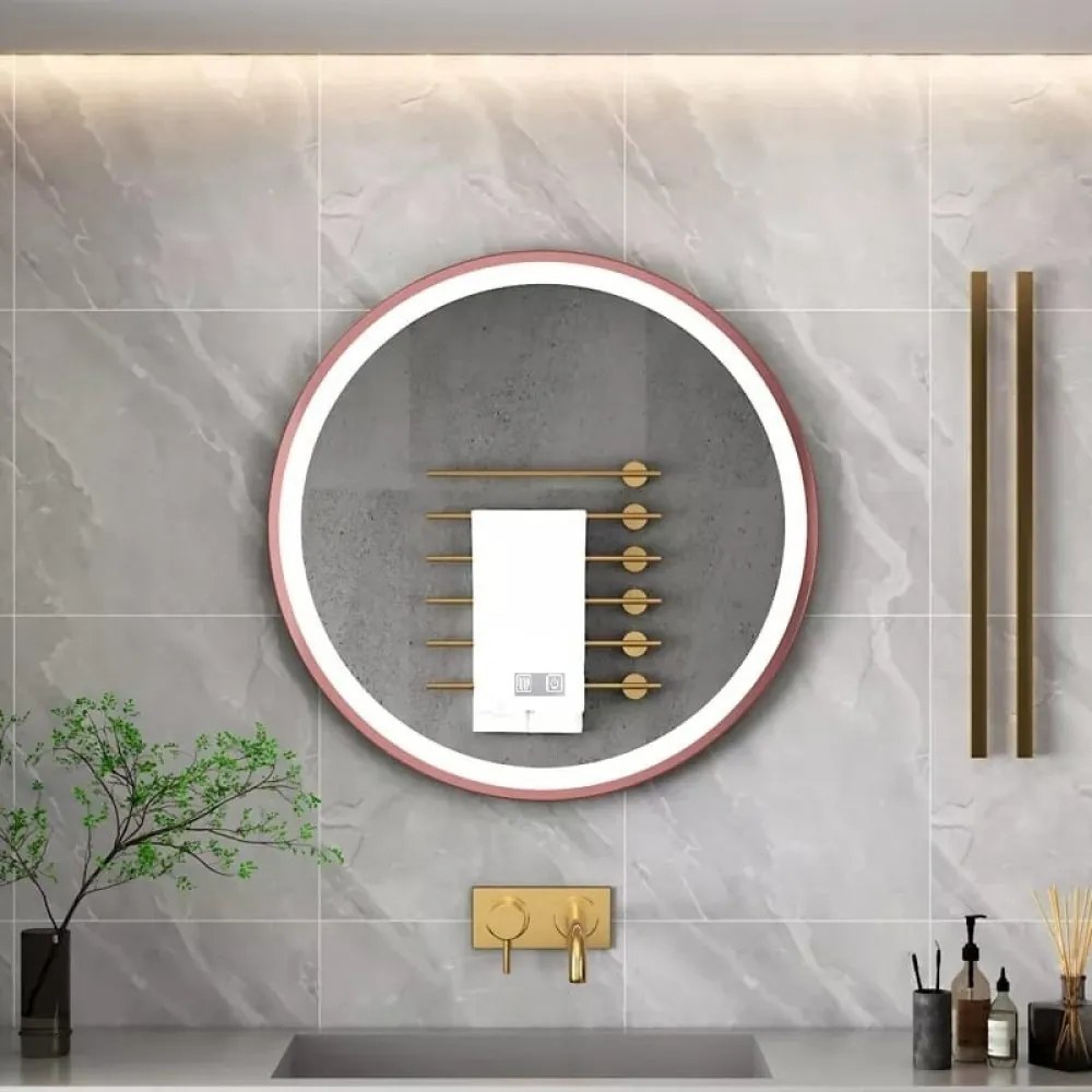 Oglinda led, Rotunda, 70cm, Rama Rose Gold, Esn06
