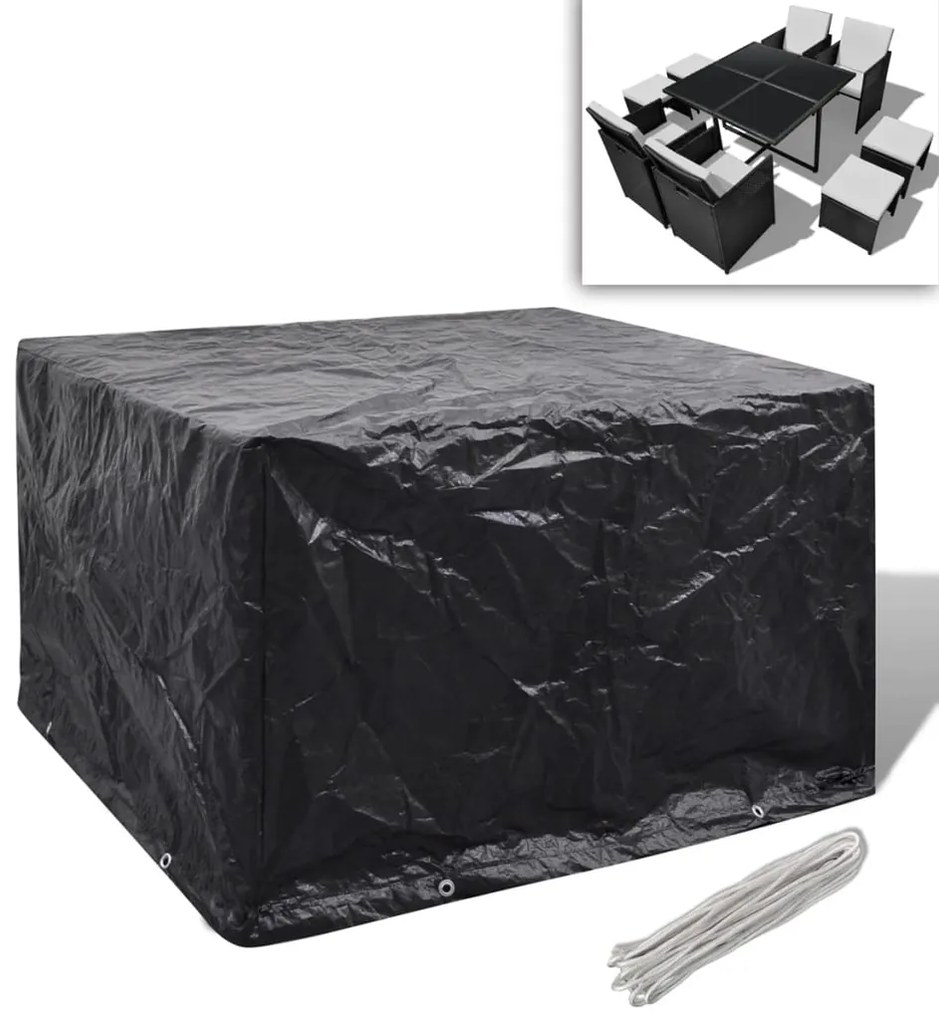 vidaXL Husă mobilier grădină, 8 ocheți, 113x113x73 cm
