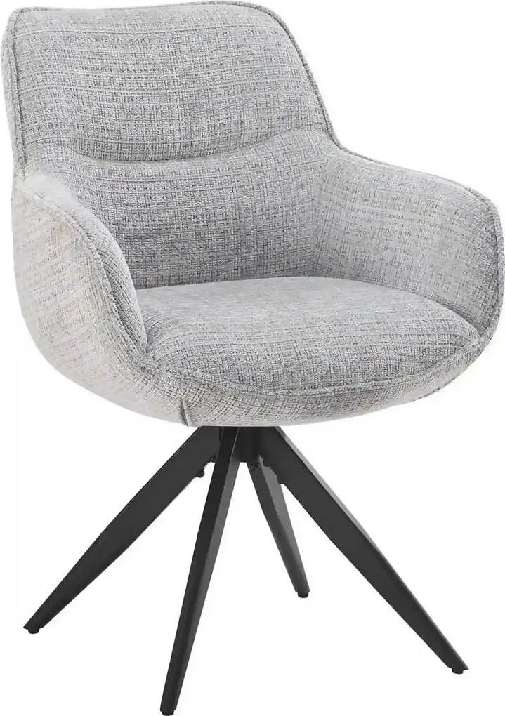 Scaun rotativ TURIN, gri deschis/negru, stofa clasica/metal, 65x62x86