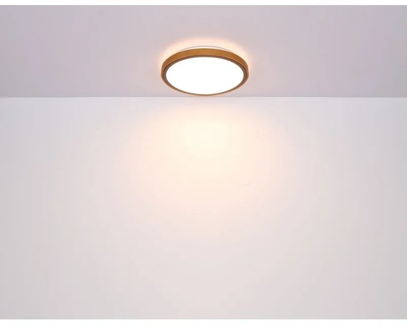 Plafoniera LED cu aspect lemn design modern Bruno maro 43,7cm 24W