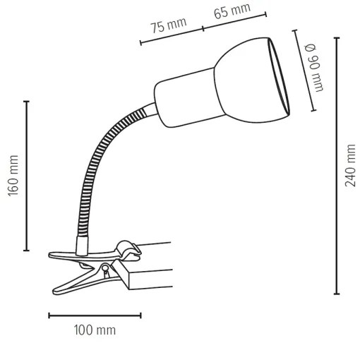 Spot-Light SVENDA 2224174WF - Lampă cu clemă 1xE27/60W/230V