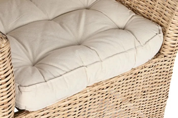 Fotoliu din rattan natural împletit manual cu pernă de șezut, 67×64×86 cm, „Palma"
