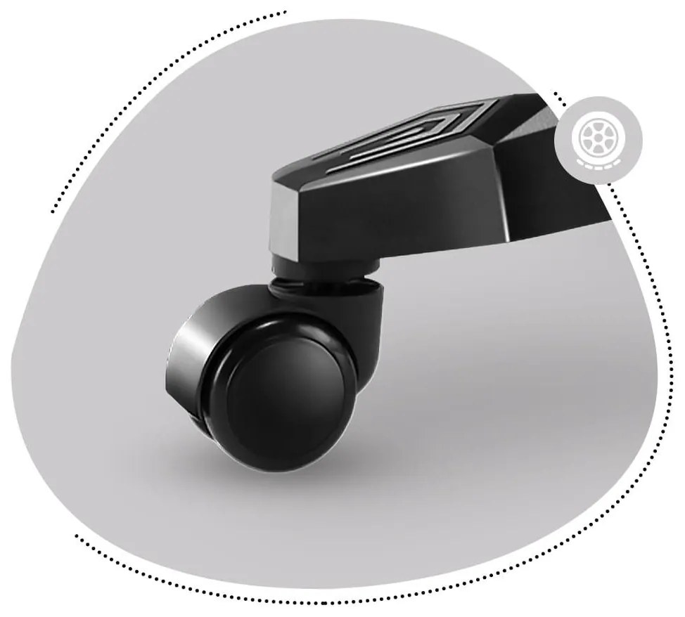 Scaun gaming pentru copii Rover 6 (negru + multicolor) (cu iluminat LED). 1087549