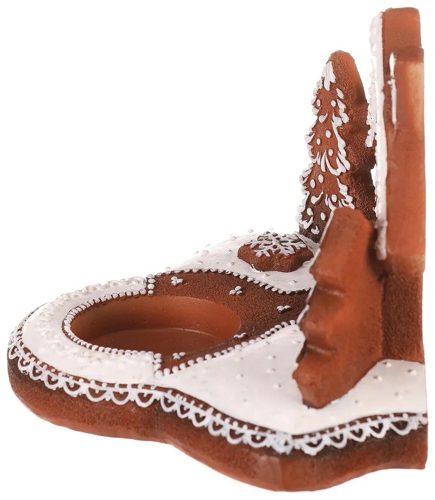 Sfeșnic Perníkový domeček, poliresin, 11 cm
