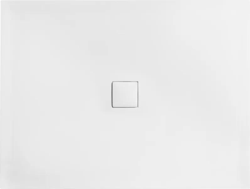 Cadita dus dreptunghiulara Besco Nox ultraslim 120x80x3,5 cm compozit alb
