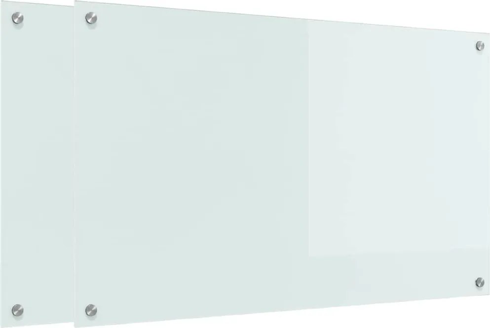 vidaXL Panou de bucătărie 2 pcs Alb 100 x 60 cm sticlă securizată