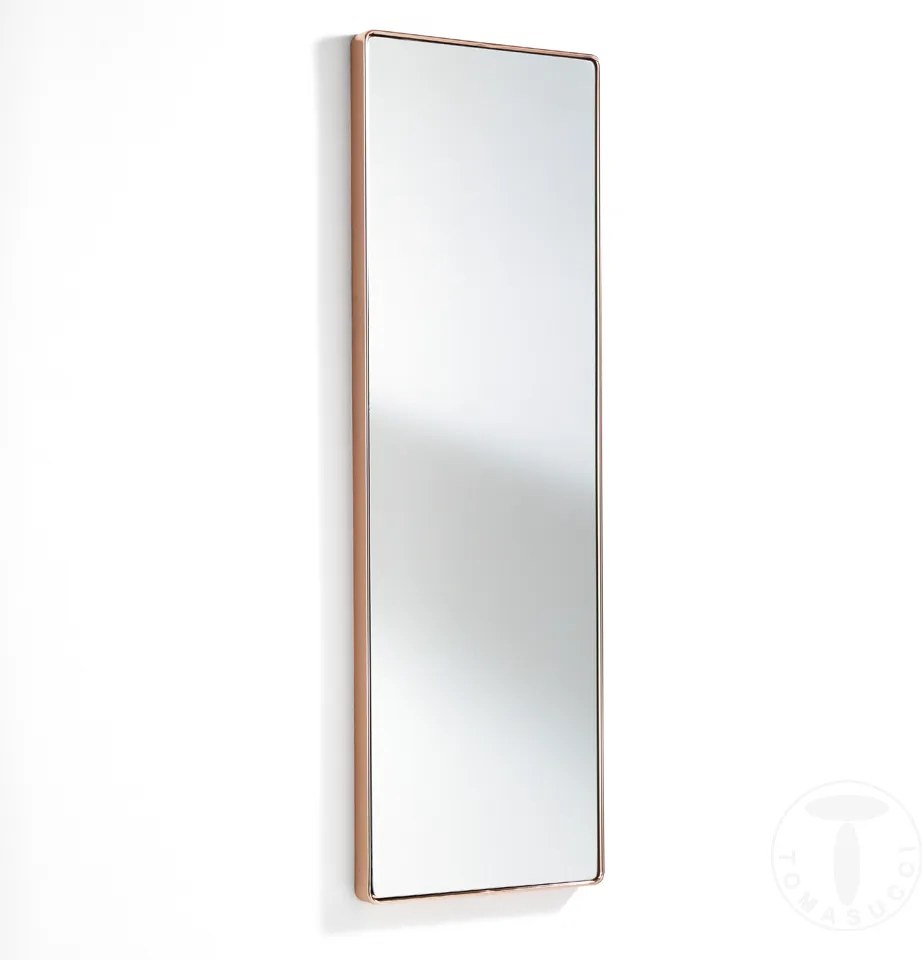 Oglinda de perete cu rama metalica, NEAT COPPER h.120 x l.40 x p.3.5 Tomasucci
